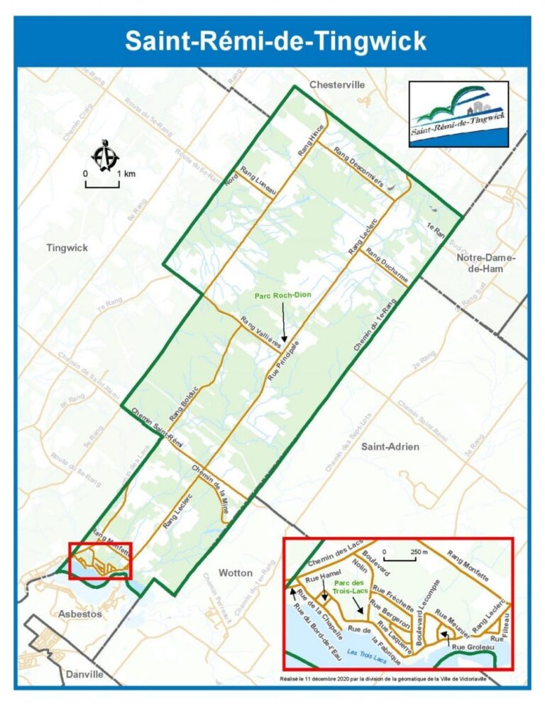 Plan de la municipalité Municipalité de SaintRémideTingwick