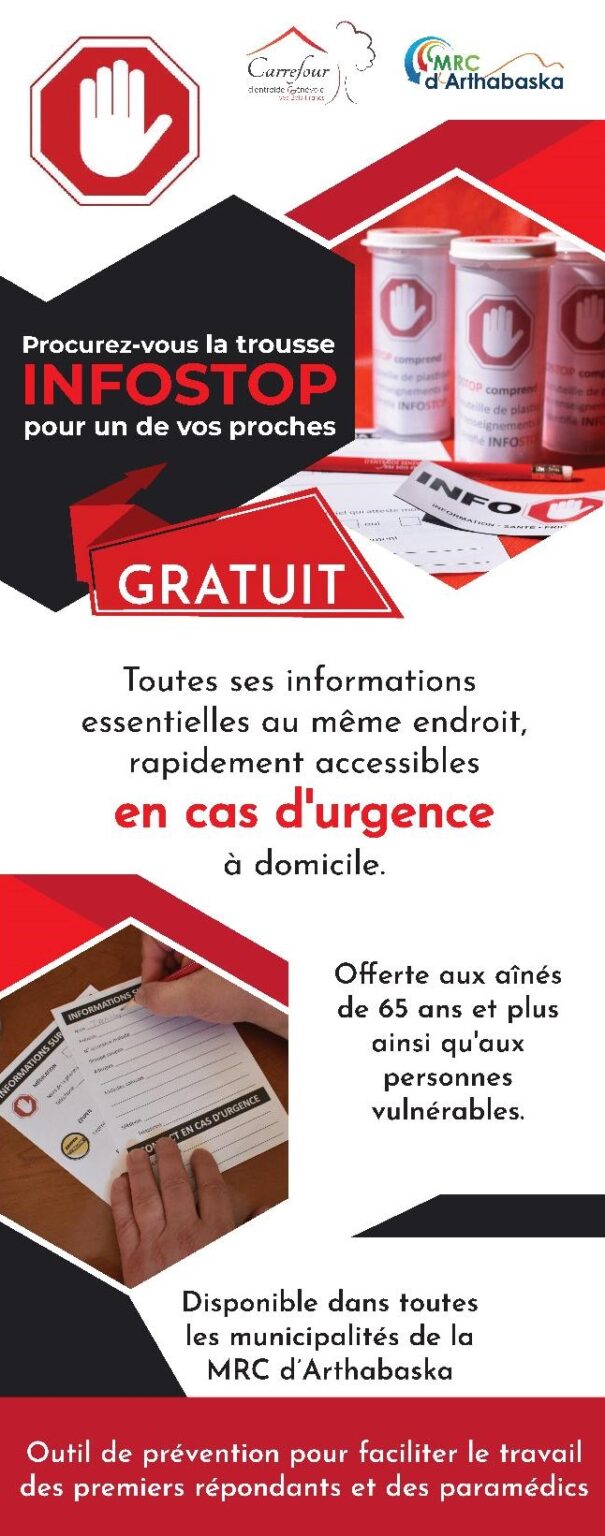 Trousse INFOSTOP disponible au bureau municipal Municipalité de Saint