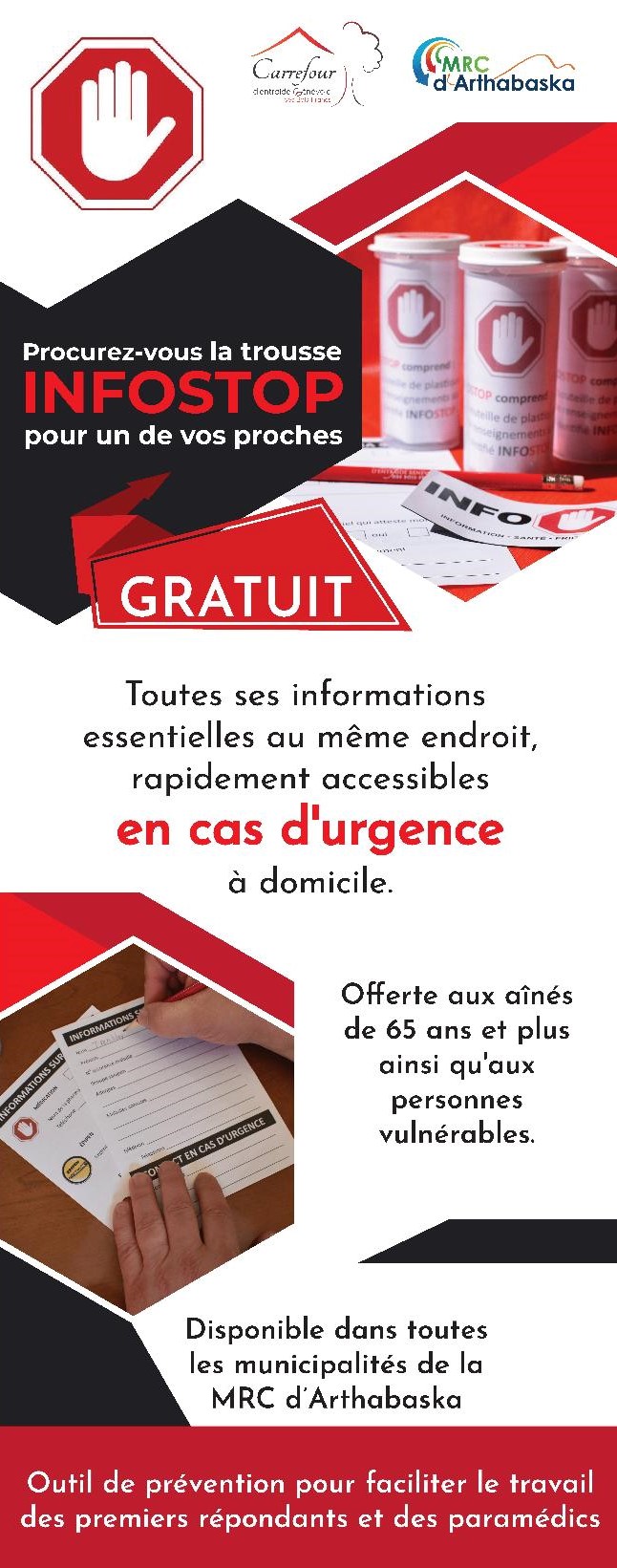 Trousse INFOSTOP disponible au bureau municipal Municipalité de Saint