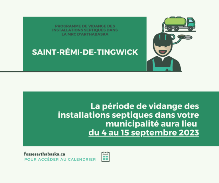 Vidange des fosses septiques Municipalité de SaintRémideTingwick
