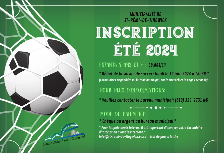 Calendrier d'événements Municipalité de SaintRémideTingwick